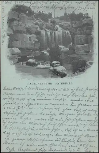 AK Ramsgate - The Waterfall, 8.8.1904 nach Lössnitz / Deutschland