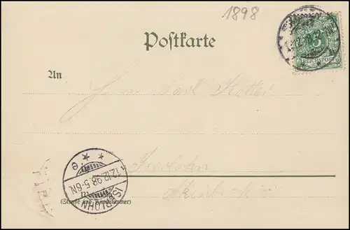 Ansichtskarte Gastein 11.12.1898 nach ISERLOHN 12.12.98