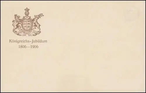 PP 23 Germania 3 Pf. anniversaire du gouvernement 1806-1906, avec blasphèmes, non utilisés