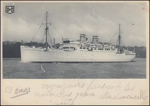 DEUTSCHE SCHIFFSPOST MS MILWAUKEE VERGNÜGUNGSREISEN 1937 auf passender AK