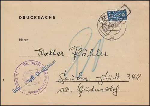 Affaire de service C'est une affaire de pression de l'école de construction d'État avec les victimes d ' urgence ESSEN 26.7.49 Après-porto