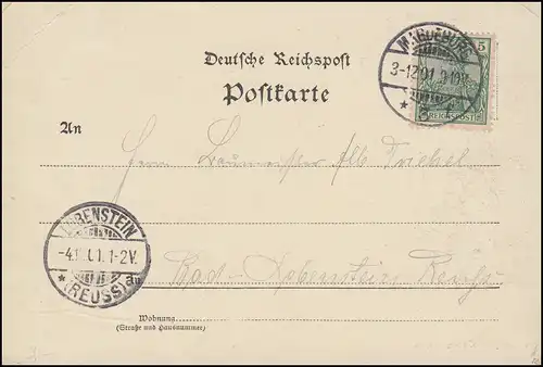 55 Germania EF sur la carte de visualisation Deux transvaal-Buren, MAGDEBURG 3.12.1901