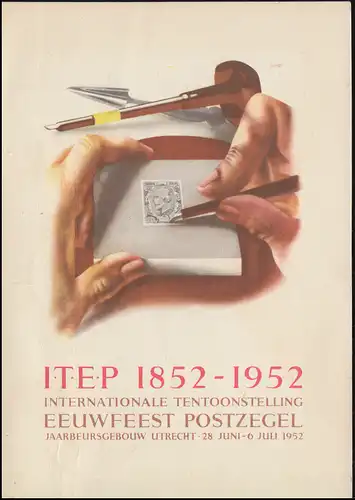 593-596 Set de stelegraphs sur carte de visualisation FDC avec ESSt UTrecht 28.6.1952