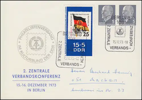 Privat-PK 11/42a Philatelistenverband 2. Verbandskonferenz SSt BERLIN 15.12.73