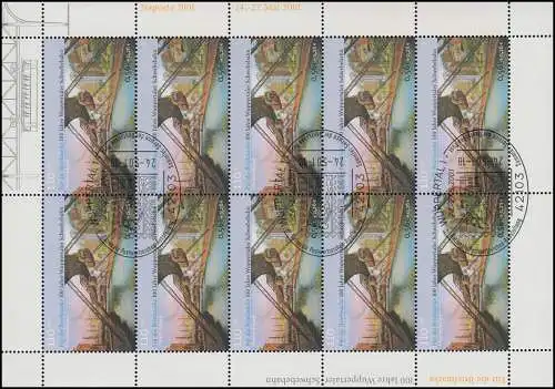 2171 Bloc en suspension NAPOSTA - Bogen 10 - 2e édition, SSt Wuppertal Logo 24.5.2001