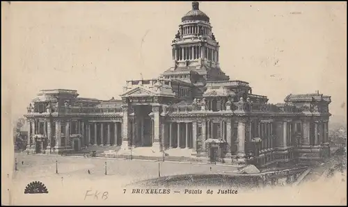 Poste de terrain français REGLEMENT DE LIGNE sur AK BRUXELLES Tribunal 23.6.1919