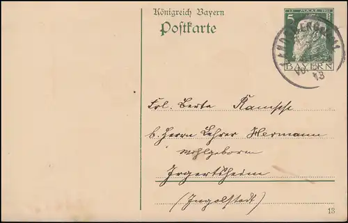 Bayern Postkarte P 87I/03 Luitpold DV 13 aus LANDSBERG (LECH) 10.11.1913