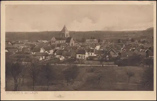 Feldpost B.S. J.R. 258 - 17.7.17 auf Propaganda-AK Frankreich Bruyeres bei Laon