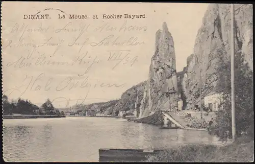 Poste de terrain B.S. Kgl. Preuss. Landsturm-Batl. sur AK Dinant, HAL / BELGIQUE 20.11.15