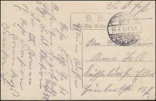 Poste de terrain B.S. Depot de recrue 15. Division Res. - 13.7.15 sur AK Liege Panorama