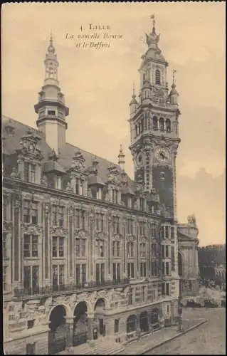 Poste de terrain B.S. I./J.R. 179 - 26.4.15 sur AK Lille Neue Börse avec clocher