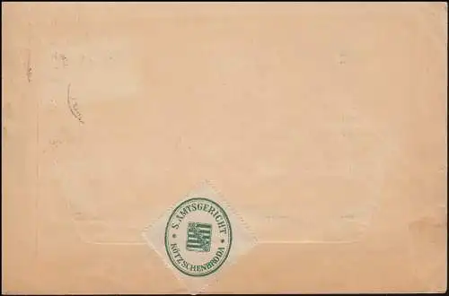 27+28+30 timbres de service sur l'acte de signification ou de notification Kötzschenbroda-Niederössnitz 3.5.21