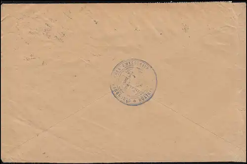 66 Dienstmarke 60 Pf. als MeF auf Infla-Brief RÜSTINGEN 9.11.1922 nach Sande