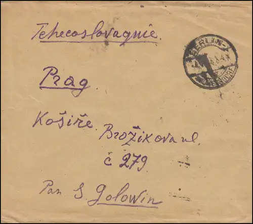 250+252 Infla-MiF auf Auslandsbrief BERLIN-WILMERSDORF 7.8.23 nach Prag