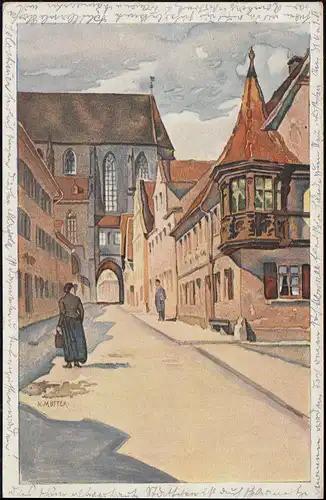 Carte de la vue Lamengasse à ROTHENBURG OP DER TAUBER 27.6.1947