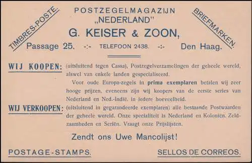 Surinam Antwort-Postkarte / Betaald Antwoord 2 1/2 Ct. rs. Zudruck, ungebraucht