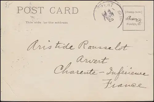 Ansichtskarte 74th Regt Armory BUFFALO N.Y. 22.1.1905  nach Frankreich