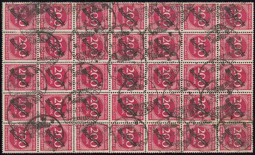 78 Dienstmarke als 35er-Block DÜSSELDORF 3.9.1923, gefaltet/angetrennt