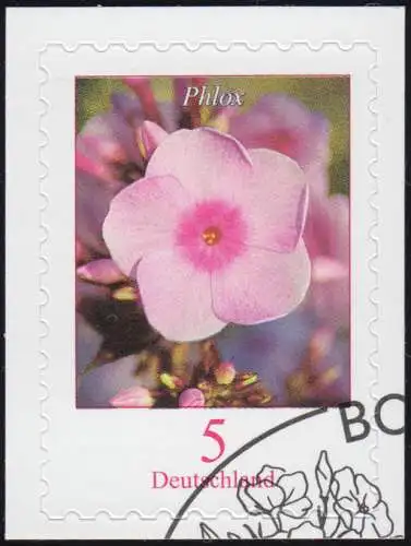 3459 Blume Phlox 5 Cent, selbstklebend auf neutraler Folie, EV-O Bonn 4.4.19