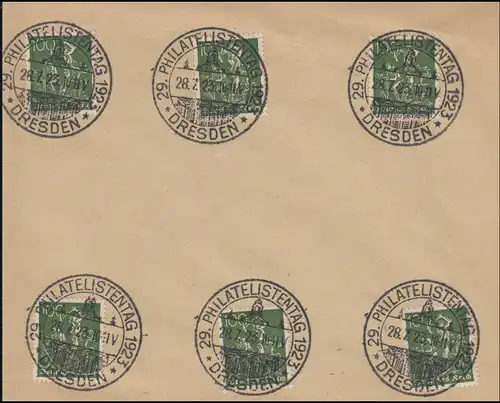 Tampon spécial 29ème jour de philatéliste 1923 DRESDEN 28.7.23 sur enveloppe en blanc