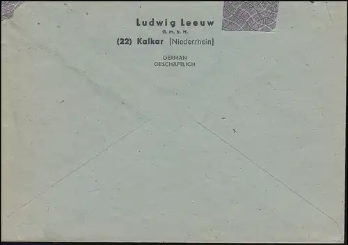 9 AM-Post 25 Pf. auf Brief von KALKAR (NIEDERRHEIN) 17.4.46 nach Kleve