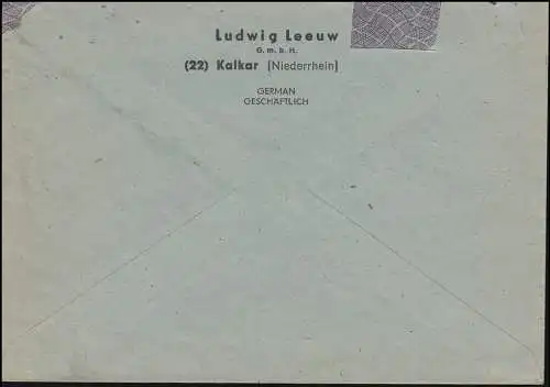9 AM-Post 25 p. sur lettre de KALKAR (NIEDERRHEIN) 17.4.46 vers Kleve