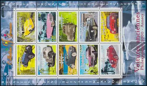 3458-3467 PHILEXJEUNESSE Voiture Oldtimer 2000 - Petit arc **
