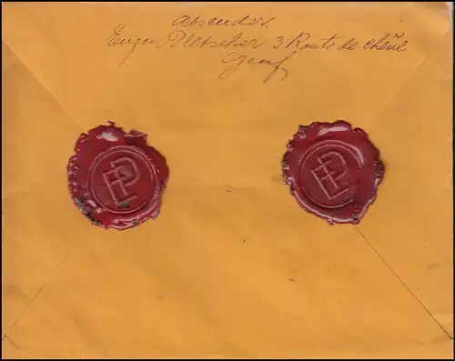 Suisse 323 Organisation ouvrière BIT 60 C. en tant qu'EF sur la lettre de valeur GENF 20.10.1940