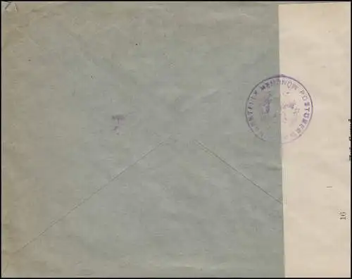 Censure 111-112 Ensemble de courriers aériens avec série d'adieu supplémentaire R-Lettre BAMBERG 4.6.21