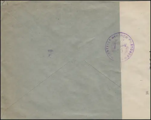 Censure 111-112 Ensemble de courriers aériens avec série d'adieu supplémentaire R-Lettre BAMBERG 4.6.21