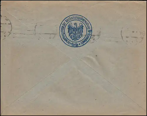 32 Service marque 2 M. en tant qu'EF sur lettre Service de valorisation eau-de-vie BERLIN 13.6.22