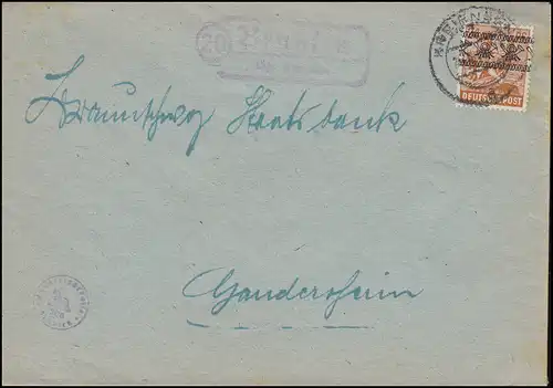 44I Band 24 Pf EF auf Brief Landpost Brunsen über KREIENSEN Juni 1948 