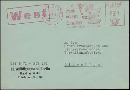 AFS Statistisches Landesamt Entschädigungsamt BERLIN-WILMERSDORF 10.5.1961