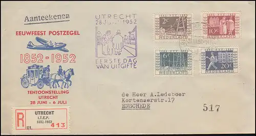 593-596 Set de steelographes sur les bijoux R-FDC avec ESST UTrecht 28.6.1952