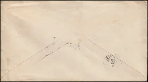 Enveloppe USA 1 centime avec drapeau NEW YORK 1899 sans date au Brésil