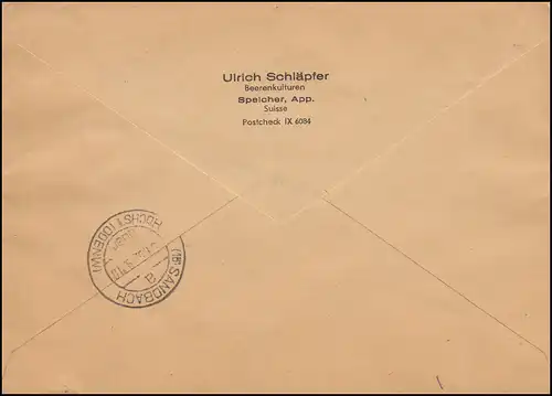Schweiz 520-523 Post / UPU R-Brief Sonder-R-Zettel UPU-SSt BERN 27.5.1949