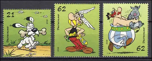 3175-3177 Einzelmarken aus Block 80 Asterix - Dorfalltag, Satz postfrisch **/MNH