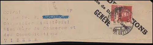 Völkerbund (SDN) 33x Tell mit Armbrust auf Briefstück GENF 1931
