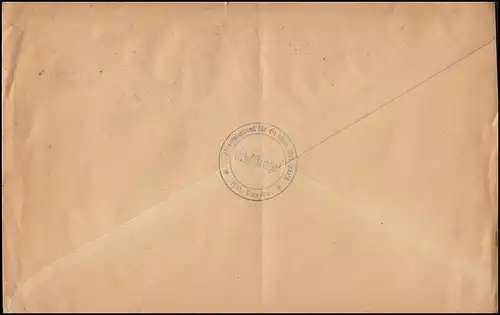 Affaire 30+70 Service sur lettre de l'Office des pensions du Reichs, MUNICH 30.8.1922