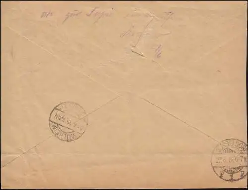 Affaire de l'armée Gouvernement à Düsseldorf R-Lettre 26.6.1918 à MÜLHEIM (RUHR) 26.6.