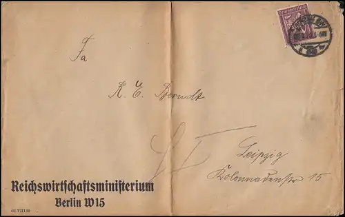 164 Ziffer mit Perfin M&S als EF auf Drucksache BERLIN 22.7.1922 nach Leipzig