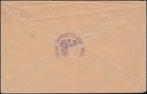 20+24 timbres de service MiF Lettre Comité Dégâts militaires DÜSSELDORF 9.9.1920 n. Cologne