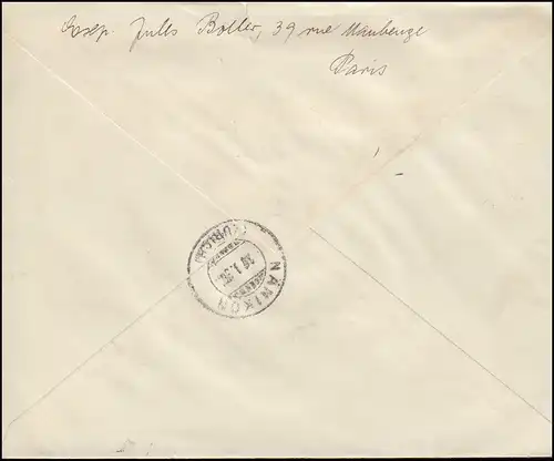 France 339ff Pasteur avec lettre supplémentaire R-lettre Not-R-Zetten PARIS 19.1.1938