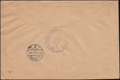 20+30 Marques de service R-Lettre Reichsbegeldamt DÜSSELDORF 25.7.22 selon le vohwinkel