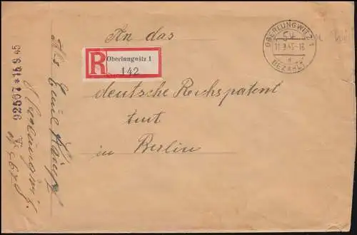 Temple payant R-Lettre REMBOURSEMENT PAIEMENT 11.9.45 selon BERLIN 15.9. 45