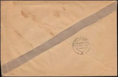 Temple payant R-Lettre REMBOURSEMENT PAIEMENT 11.9.45 selon BERLIN 15.9. 45