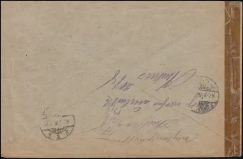 Heeressache Bezirkskommando Düsseldorf R-Brief DÜSSELDORF-DERENDORF 14.8.1918