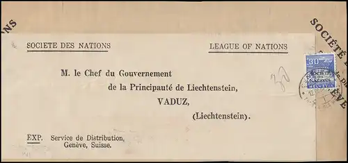 Völkerbund (SDN) 46 Landschaften auf Briefstück GENF 14.9.1934