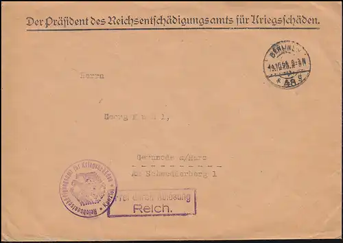 Frei durch Ablösung Reichentschädigungsamt für Kriegsschäden BERLIN 19.10.1925