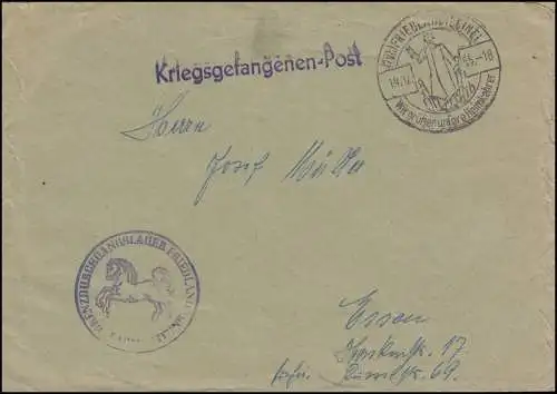 Kriegsgefangenenpost Bf. Grenzdurchgangslager Friedland SSt Heimkehrer 14.12.55